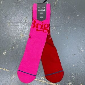Stance All Your Days Slay Merry Bright Combed Cotton Crew Socks Medium Pink Red